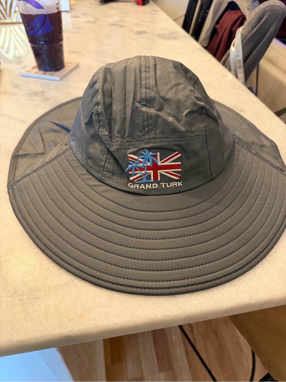 Grand Turk Wide-Brim Sun Hat - Charcoal Gray